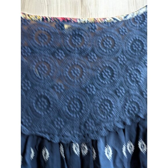 Suzanne Betro Navy Sleeveless Tunic Top Plus Size 2X XX Crochet Lace Shirt Boho - Picture 6 of 10